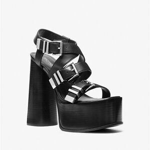 BRAND NEW DARRINGTON LEATHER PLATFORM SANDALS BY MICHAEL KORS